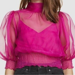 cinq a sept hot pink top